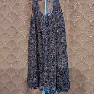 Torrid Navy and Tan Paisley Backless Dress